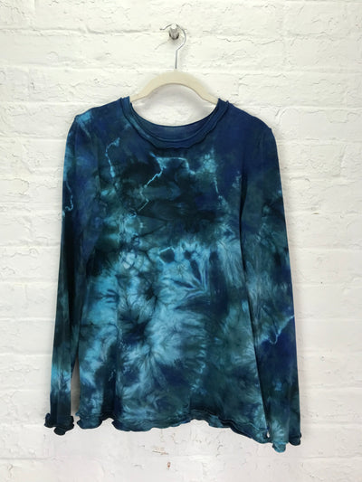 Isabella Long Sleeve Top in Blue Typhoon