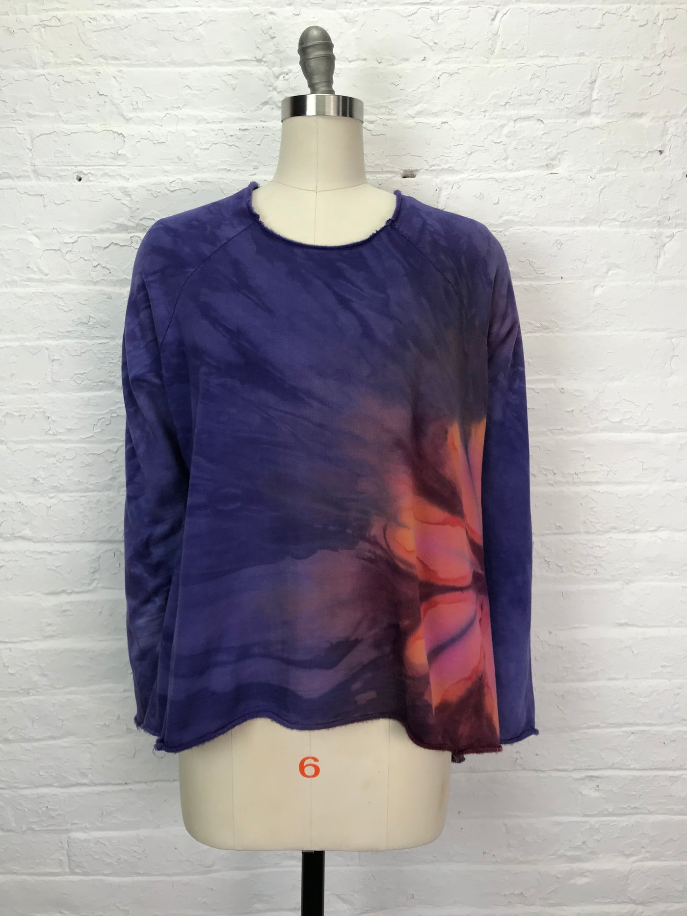 Fleece Raglan Sweatshirt in Red Daisy - Medium