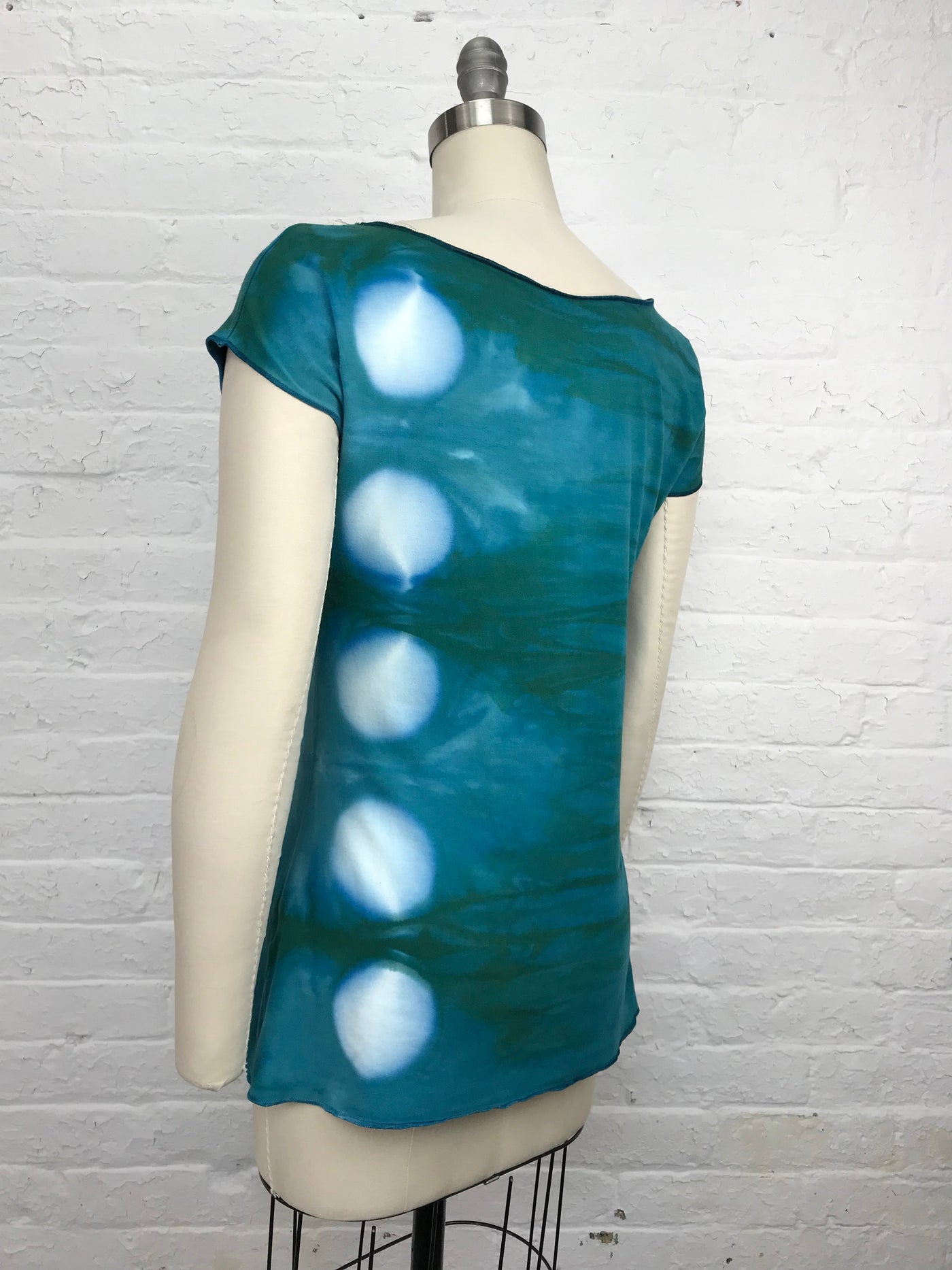 Elegant Shibori Dyed Fitted Candy Top in Maldives Eclipse - back view