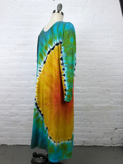 Day Shift Long Sleeve Dress in Dramatic Sun - with Pockets! - Large