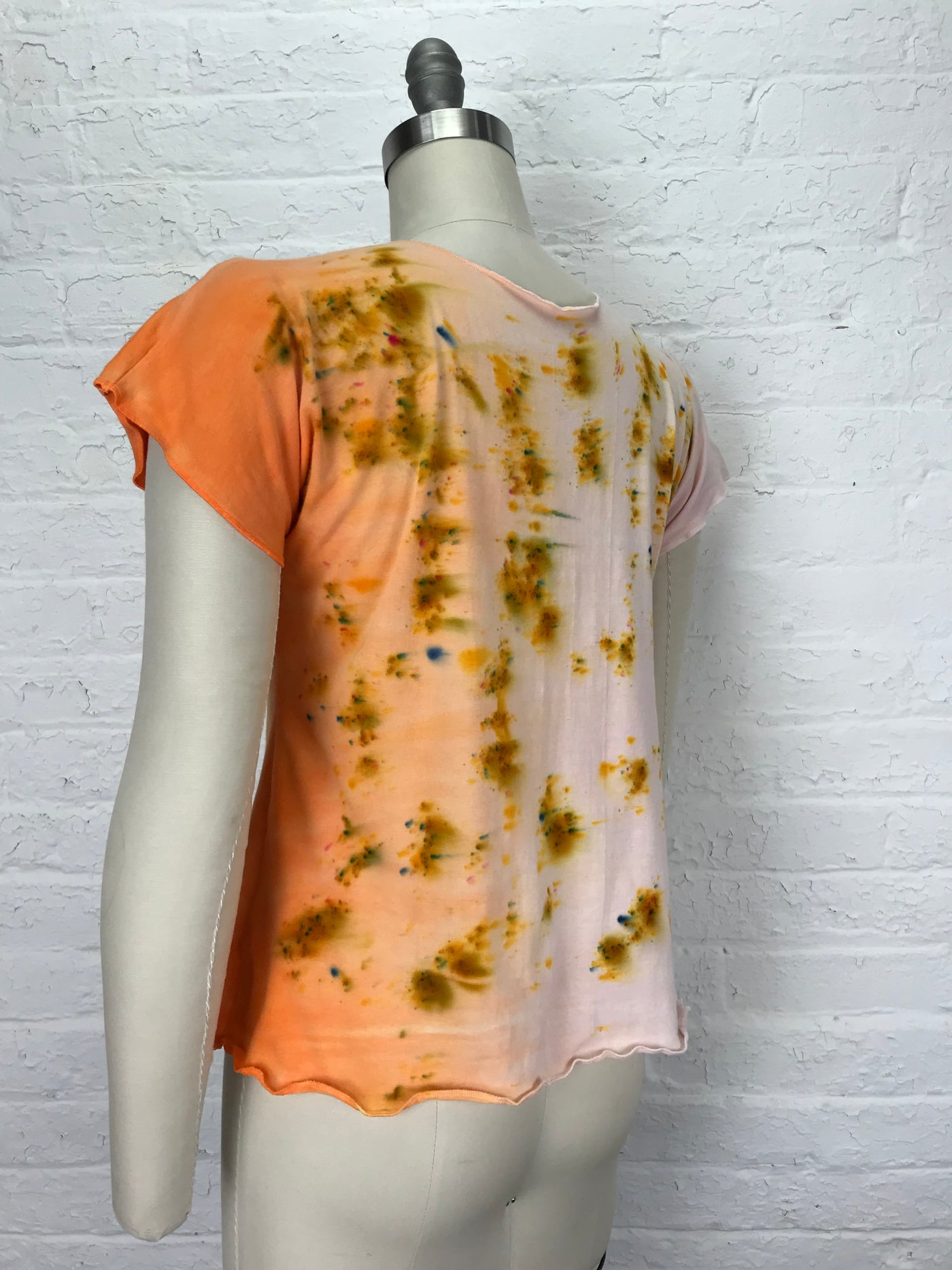 Organic Cotton Cap Sleeve Top in Peaches and Creamsicle