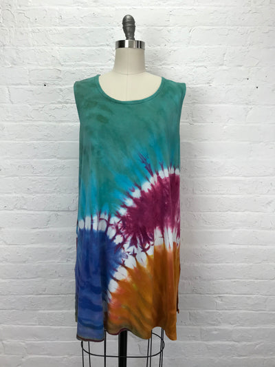 Eileen Mini Tank Tunic in Colorful Clouds Rising - Extra Large