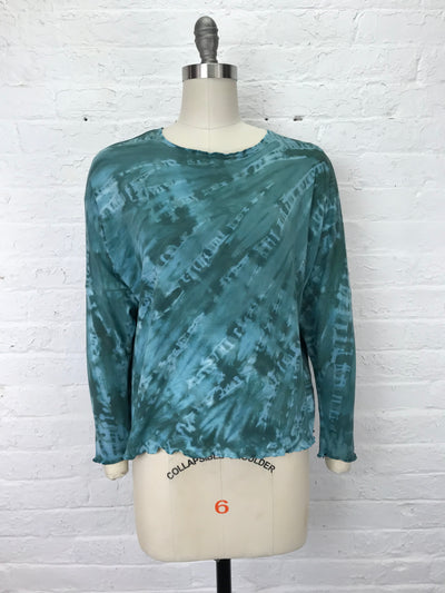 Juni Long Sleeve Shirt in Soft Turquoise Spiderwebs - One size