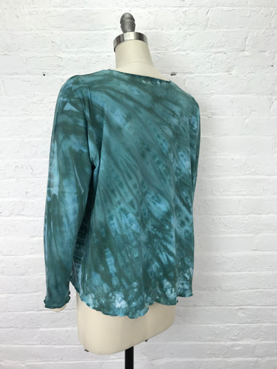 Juni Long Sleeve Shirt in Soft Turquoise Spiderwebs - One size