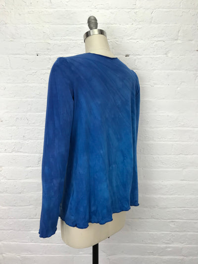 Jane Long Sleeve Top in Azure Archeology - Extra Large
