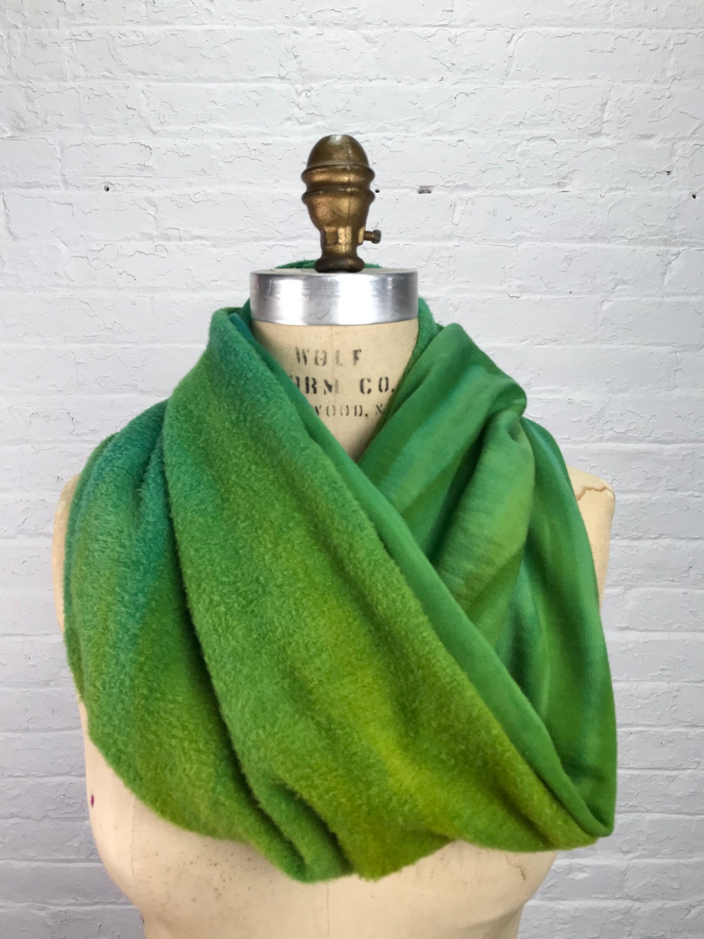 Fleece Cowl Warmer in Green Goddess