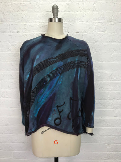 Heavyweight Fleece Raglan Sweatshirt in Jazzy Blues - One Size