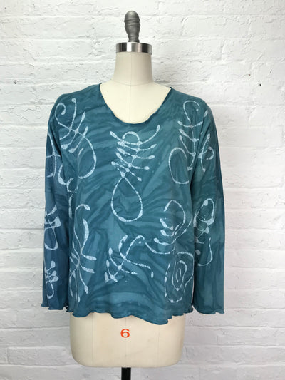 Nyla Long Sleeve Shirt in Teal Archeology - One size