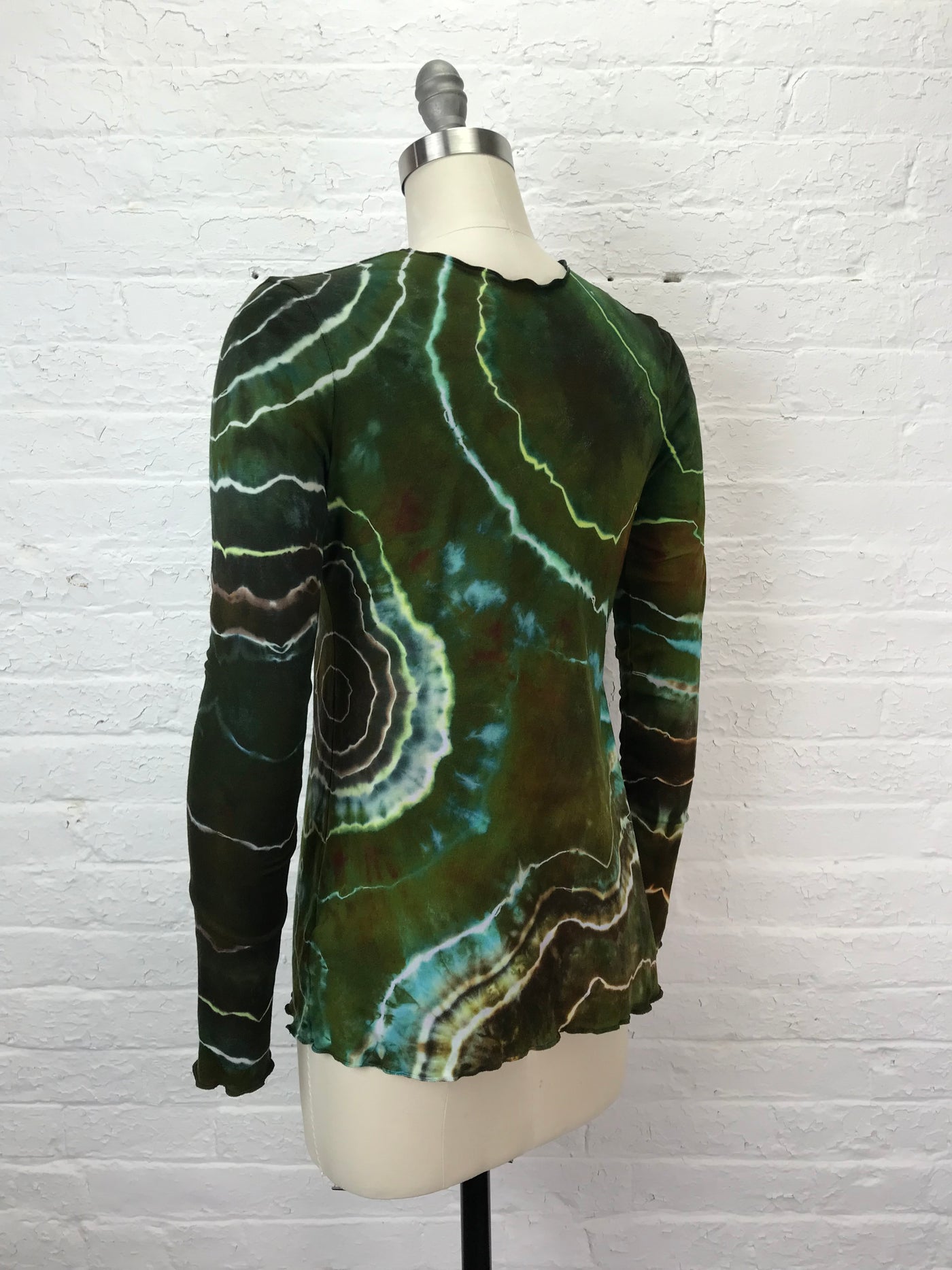 Jane Long Sleeve Top in Moss Geode - Small