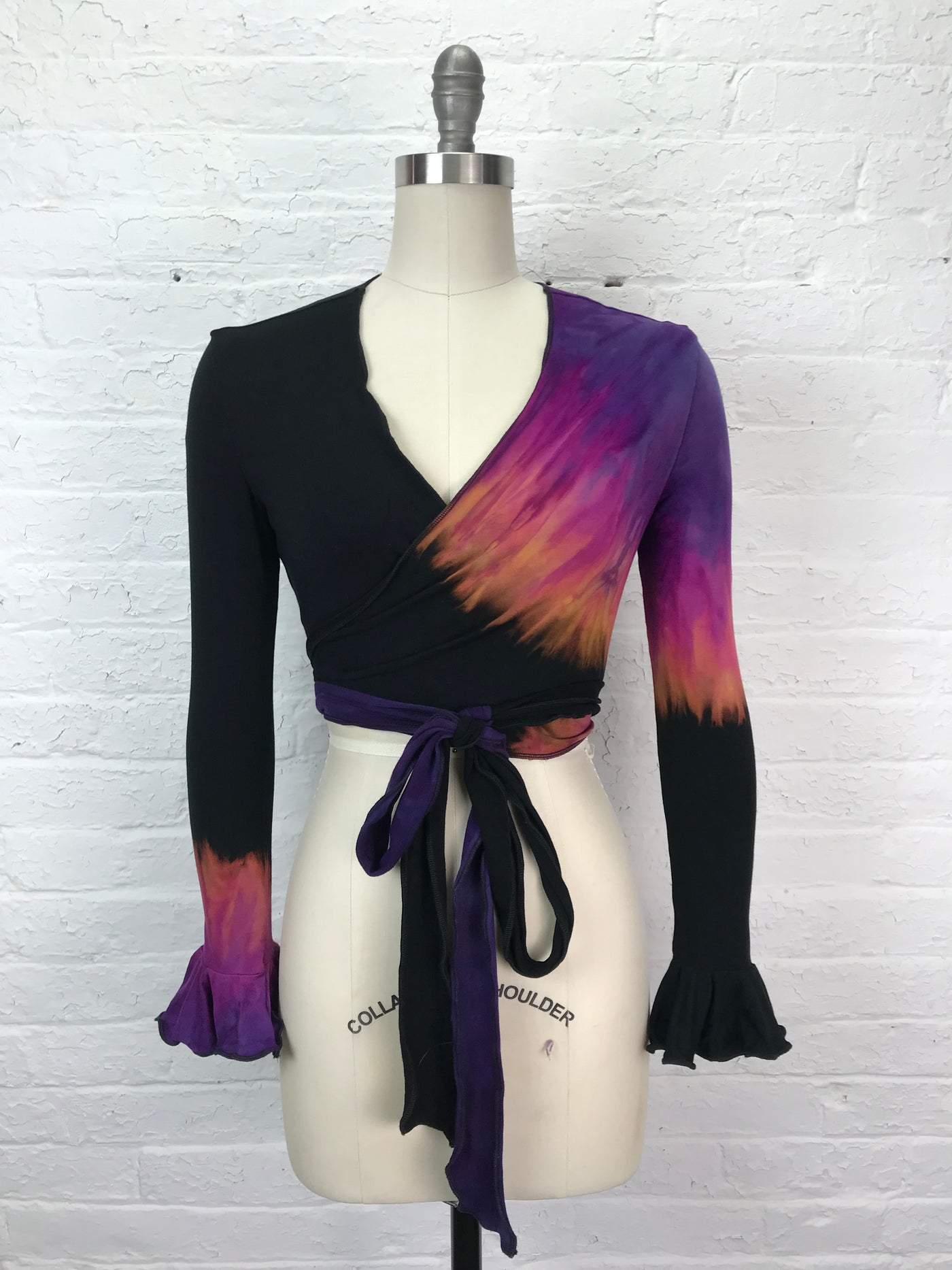 Flamenco Wrap Top in Aurora Borealis - Extra Small/Small