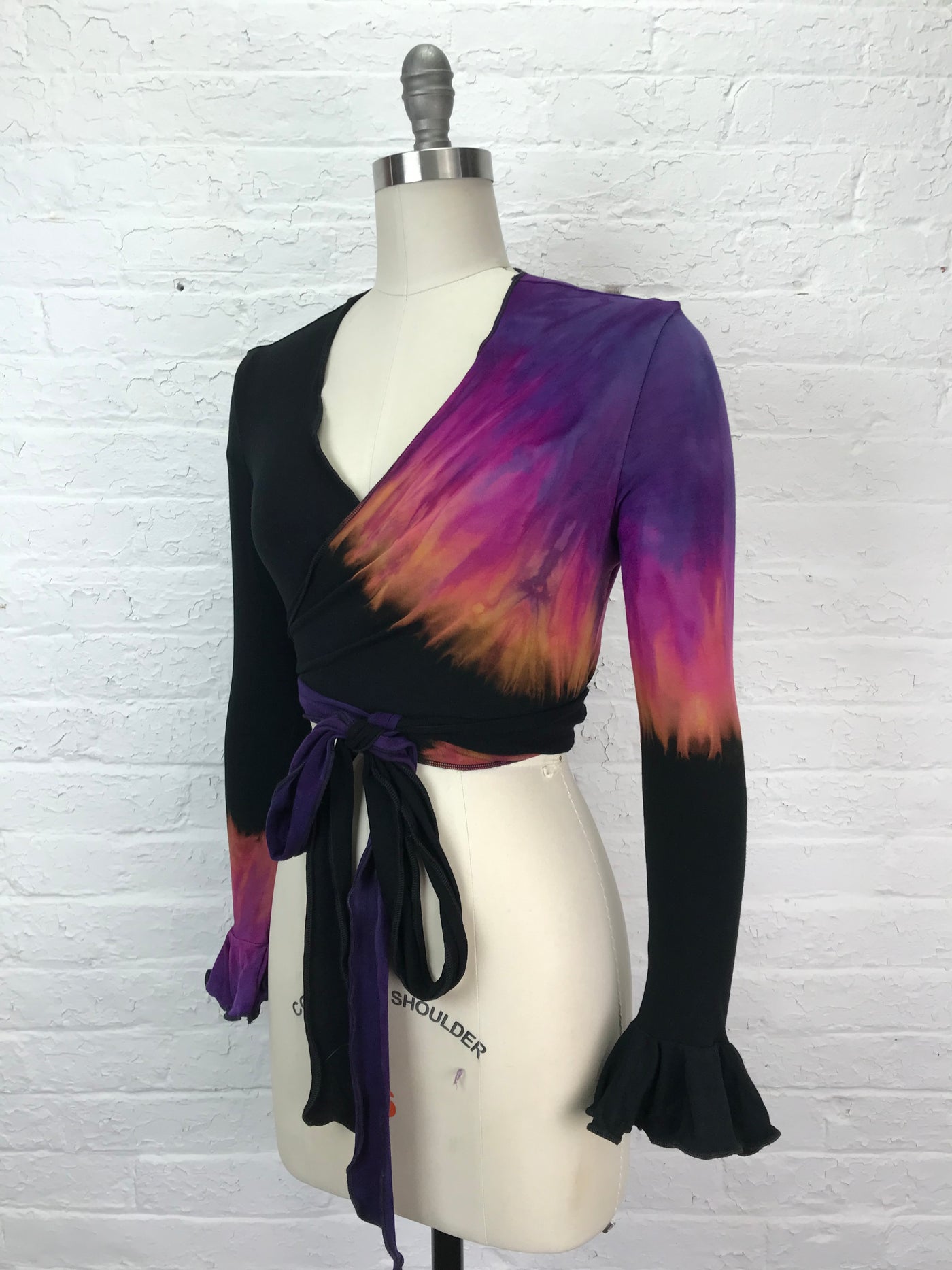 Flamenco Wrap Top in Aurora Borealis - Extra Small/Small