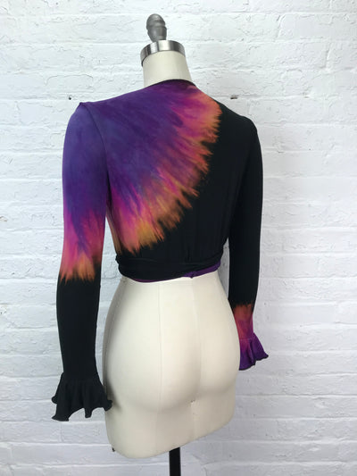 Flamenco Wrap Top in Aurora Borealis - Extra Small/Small