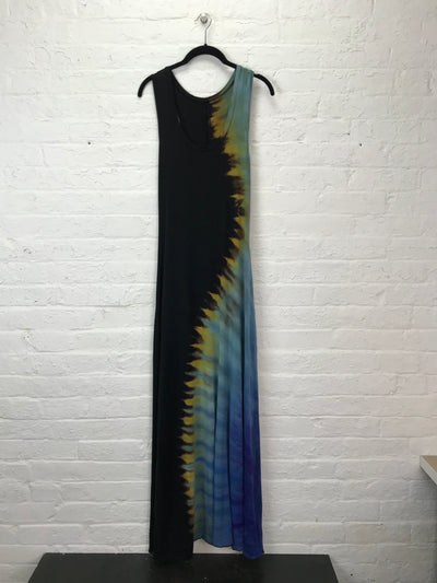 Roxy Racerback Maxi Tank Dress in Blue Flame Yin Yang