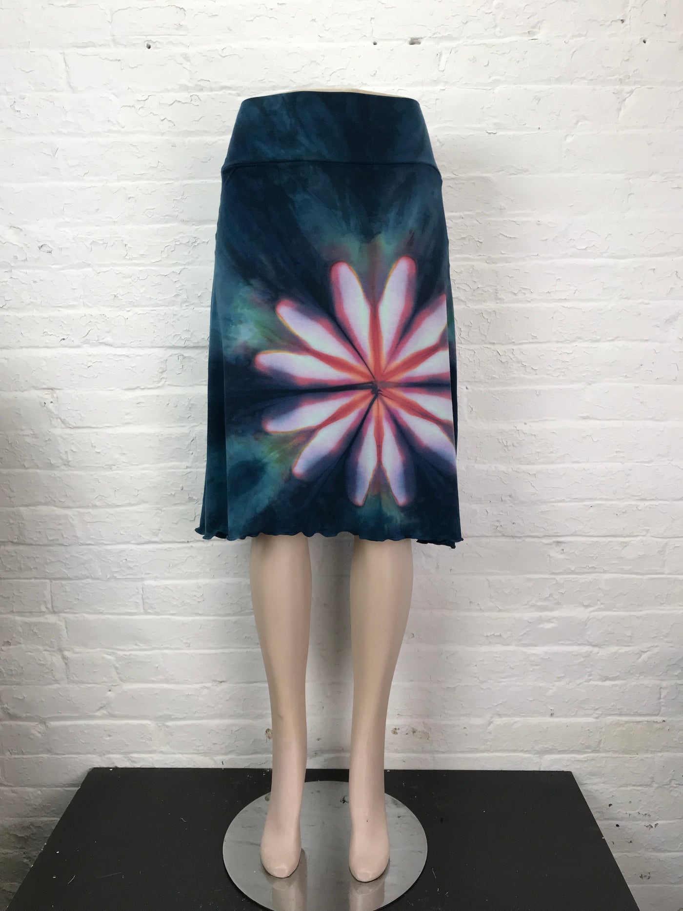 Knee Length Skirt in Plumeria by the Sea