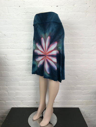 Knee Length Skirt in Plumeria by the Sea