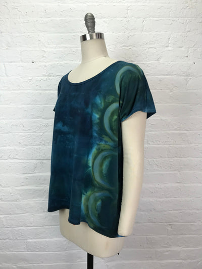 Elsie Top in Once in a Blue Green Moon - Small/Medium