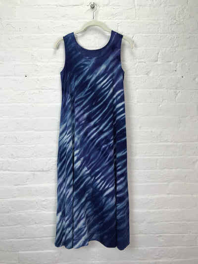 Eileen Midi Tank Dress in Blue Waves