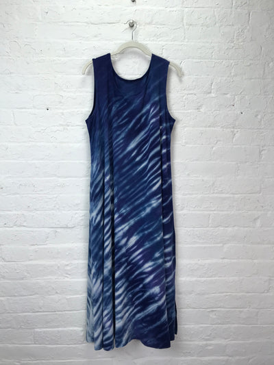 Eileen Midi Tank Dress in Blue Waves