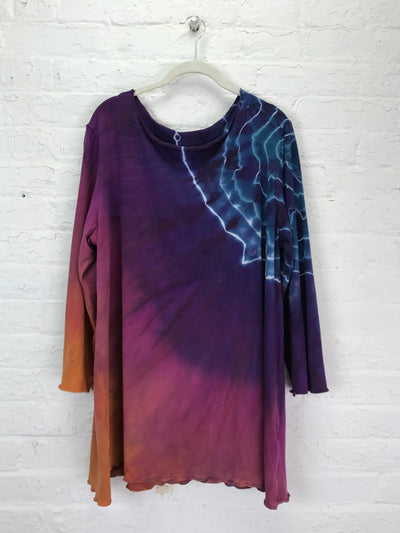 Anna 3/4 Sleeve Tunic in Neon Tempest - Cloud Candy