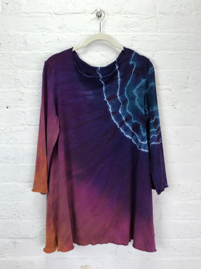 Anna 3/4 Sleeve Tunic in Neon Tempest - Cloud Candy