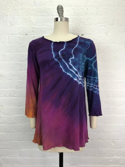 Anna 3/4 Sleeve Tunic in Neon Tempest - Cloud Candy