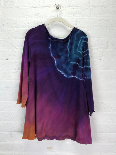 Anna 3/4 Sleeve Tunic in Neon Tempest - Cloud Candy