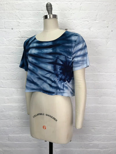 Astrid Crop Top in Indigo Vortex - Cloud Candy