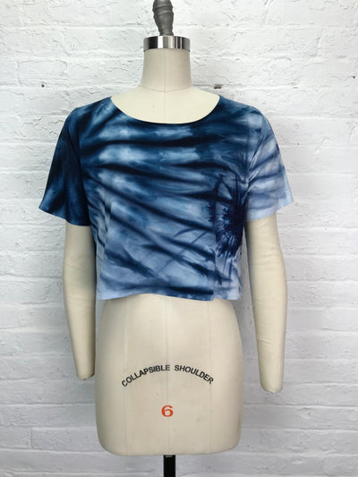 Astrid Crop Top in Indigo Vortex - Cloud Candy