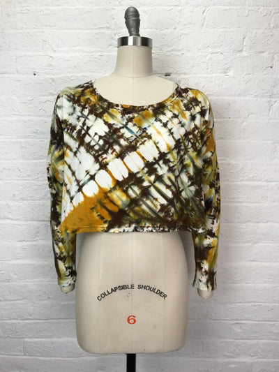 Astrid Long Sleeve Crop Top in Golden Flash - One Size - Cloud Candy