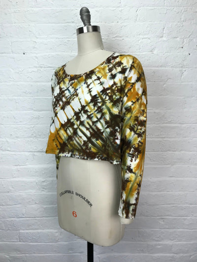 Astrid Long Sleeve Crop Top in Golden Flash - One Size - Cloud Candy