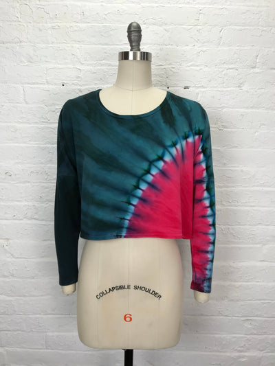 Astrid Long Sleeve Crop Top in Hazy Hot Sunburst - Cloud Candy