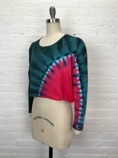 Astrid Long Sleeve Crop Top in Hazy Hot Sunburst - Cloud Candy