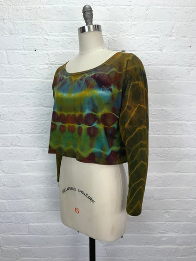 Astrid Long Sleeve Crop Top in Lime Zest - Cloud Candy