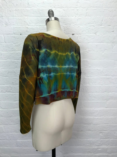 Astrid Long Sleeve Crop Top in Lime Zest - Cloud Candy
