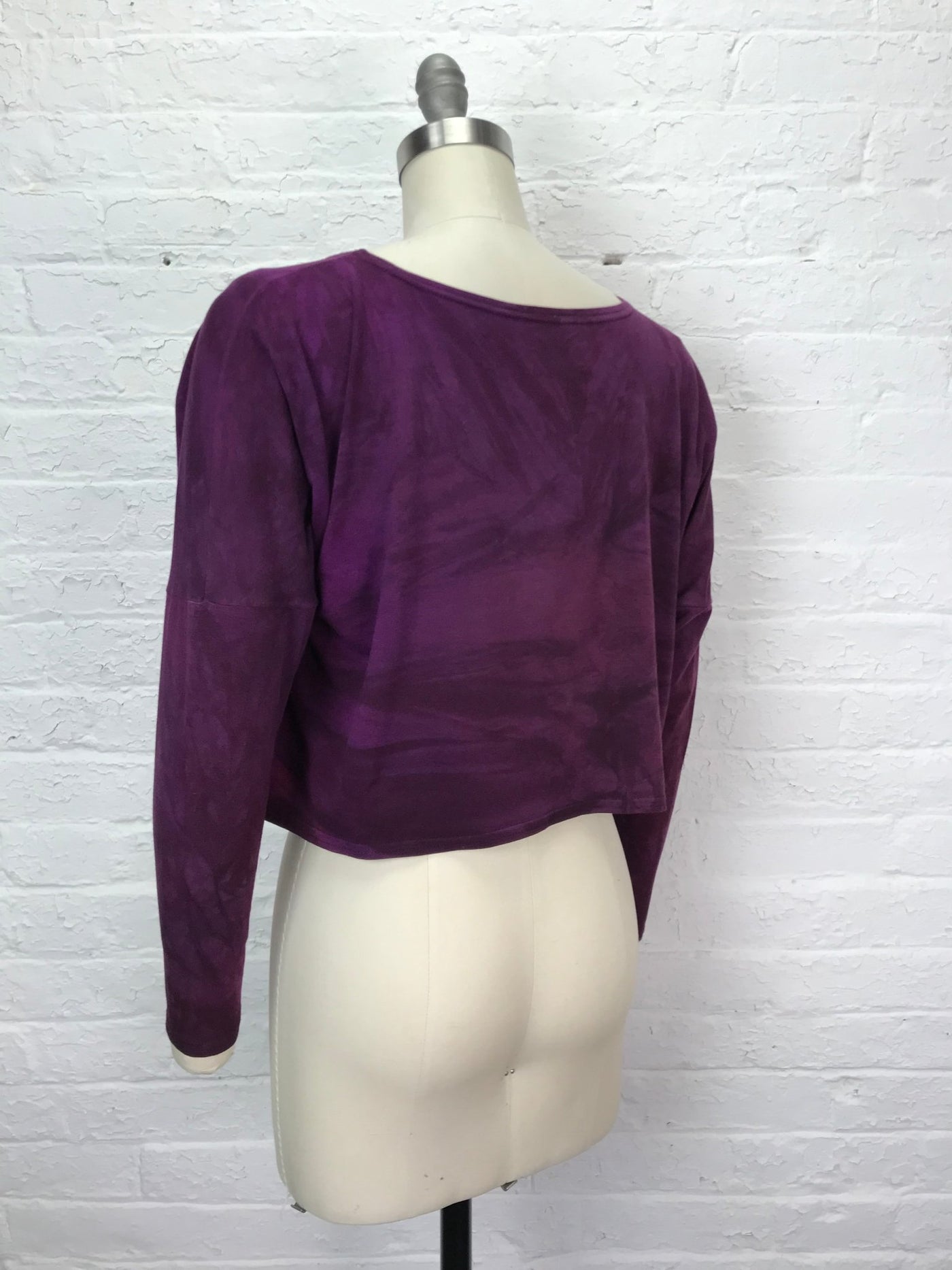 Astrid Long Sleeve Crop Top in Rosy Bramble - One Size - Cloud Candy