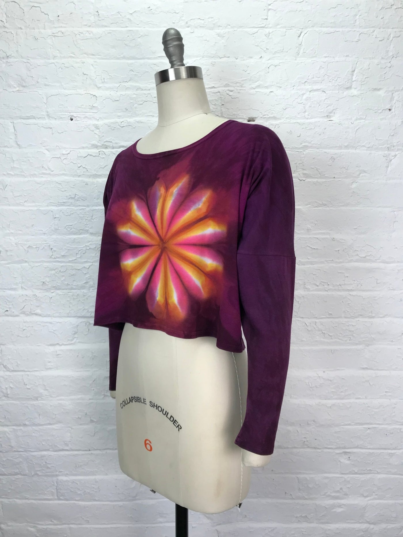 Astrid Long Sleeve Crop Top in Rosy Bramble - One Size - Cloud Candy