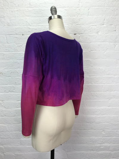 Astrid Long Sleeve Crop Top in Violet Vespers - One Size - Cloud Candy