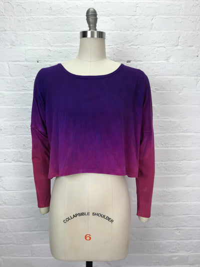 Astrid Long Sleeve Crop Top in Violet Vespers - One Size - Cloud Candy