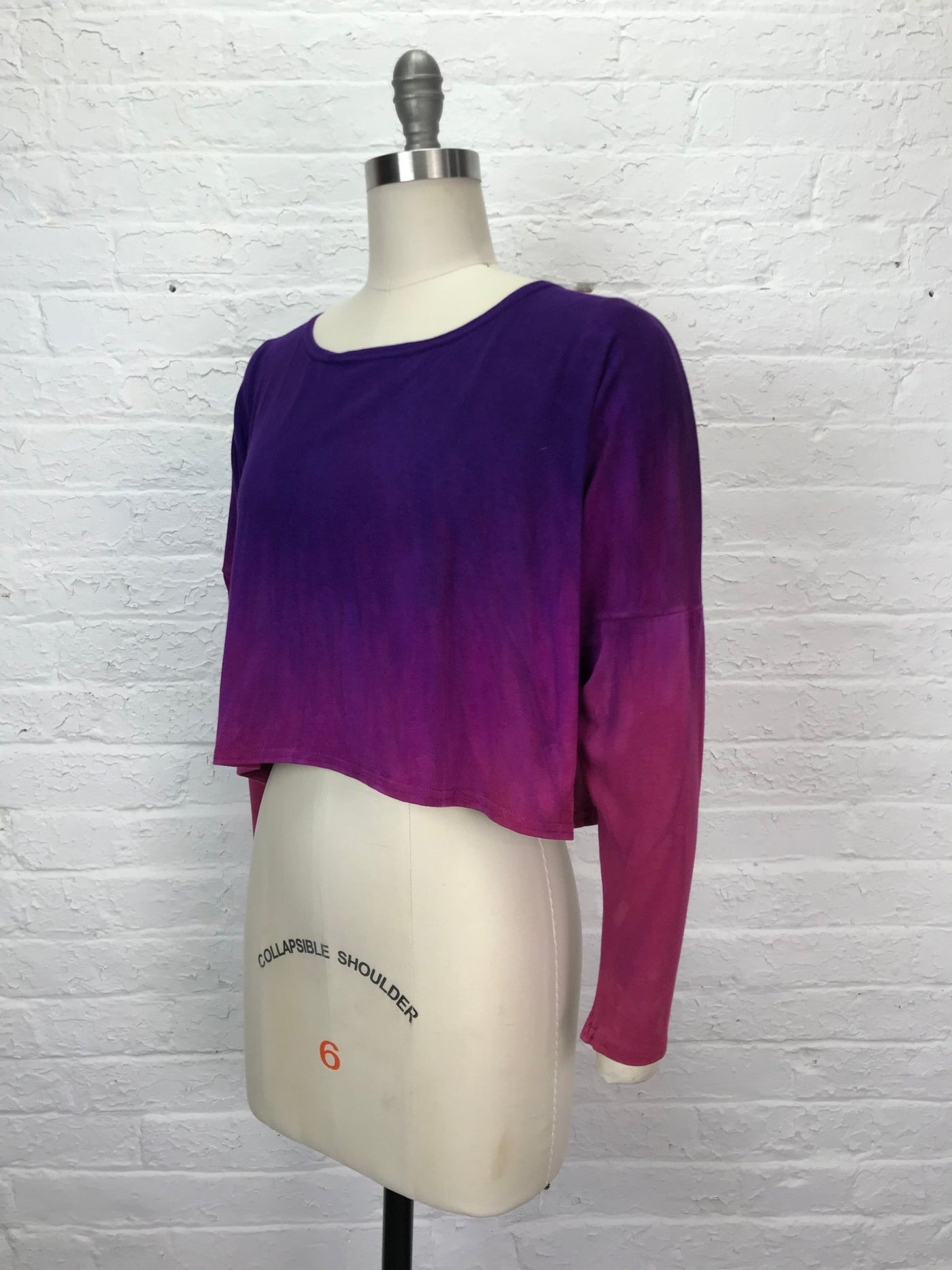Astrid Long Sleeve Crop Top in Violet Vespers - One Size - Cloud Candy