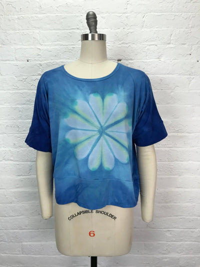 Blue Daisy Shibori Top - Cloud Candy