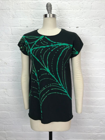 Cap Sleeve Stretch Fleece Tunic in Spiderweb - One Size - Cloud Candy