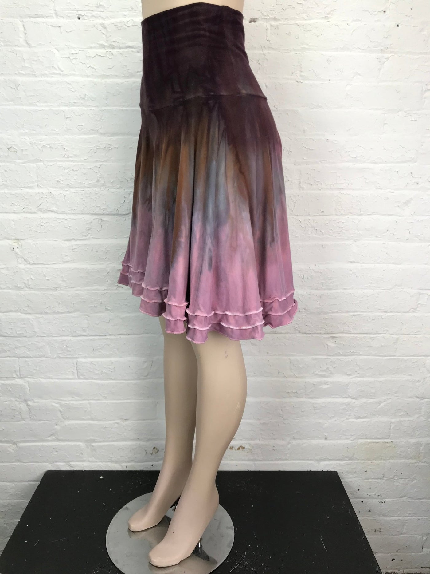 Cascade Circle Skort with Triple Ruffle Hem in Vanilla Farinosa - Cloud Candy