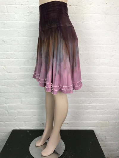 Cascade Circle Skort with Triple Ruffle Hem in Vanilla Farinosa - Cloud Candy