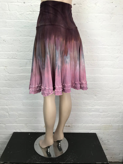 Cascade Circle Skort with Triple Ruffle Hem in Vanilla Farinosa - Cloud Candy