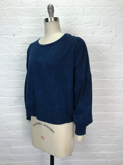 Daphne Poet Sleeve Top in Deep Water - Cloud Candy