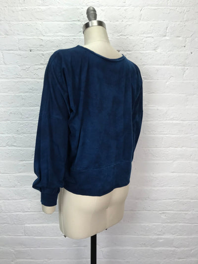 Daphne Poet Sleeve Top in Deep Water - Cloud Candy