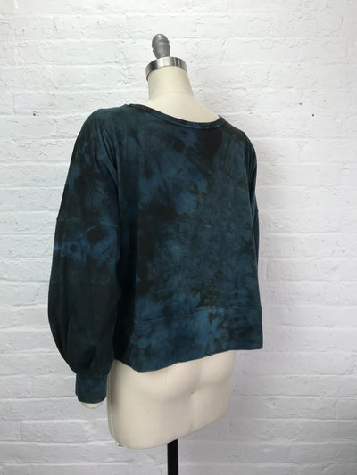 Daphne Poet Sleeve Top in Midnight Fog - One Size - Cloud Candy