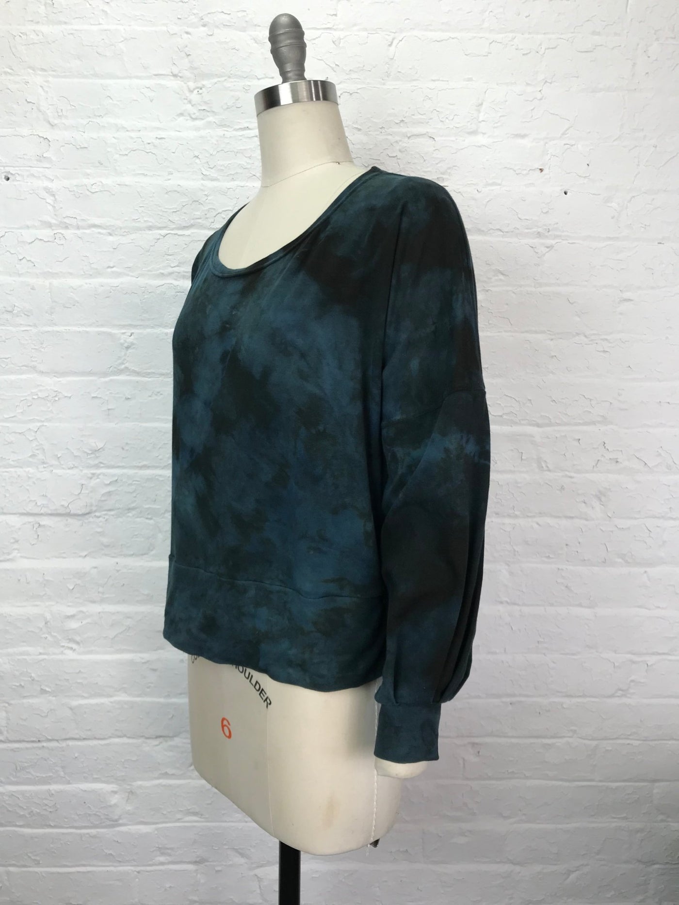 Daphne Poet Sleeve Top in Midnight Fog - One Size - Cloud Candy