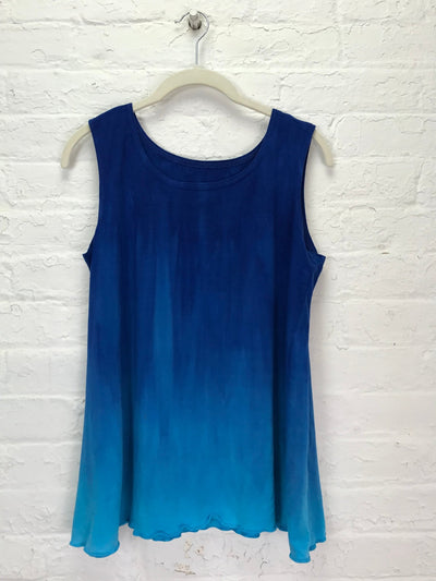 Eileen Longer Tank Top in Curaçao Ombré - Cloud Candy