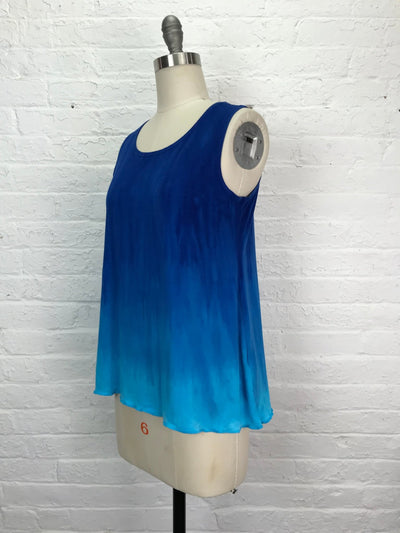 Eileen Longer Tank Top in Curaçao Ombré - Cloud Candy
